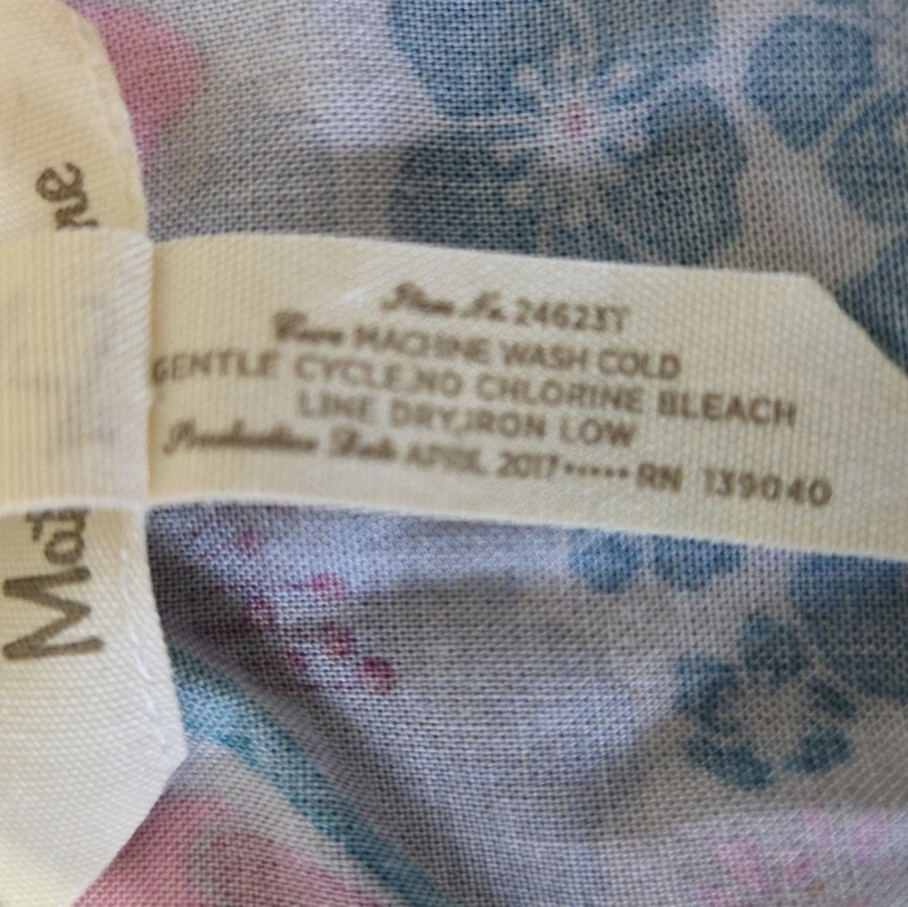Matilda Jane Pink & Blue Floral Lace-Front Boho Tunic Size Large - Picture 8 of 9